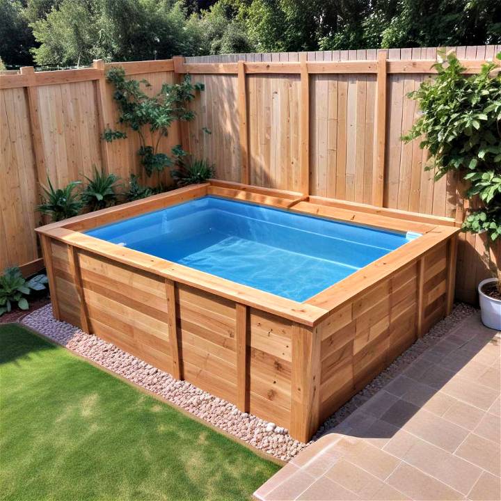 small wooden swimming pool for kids