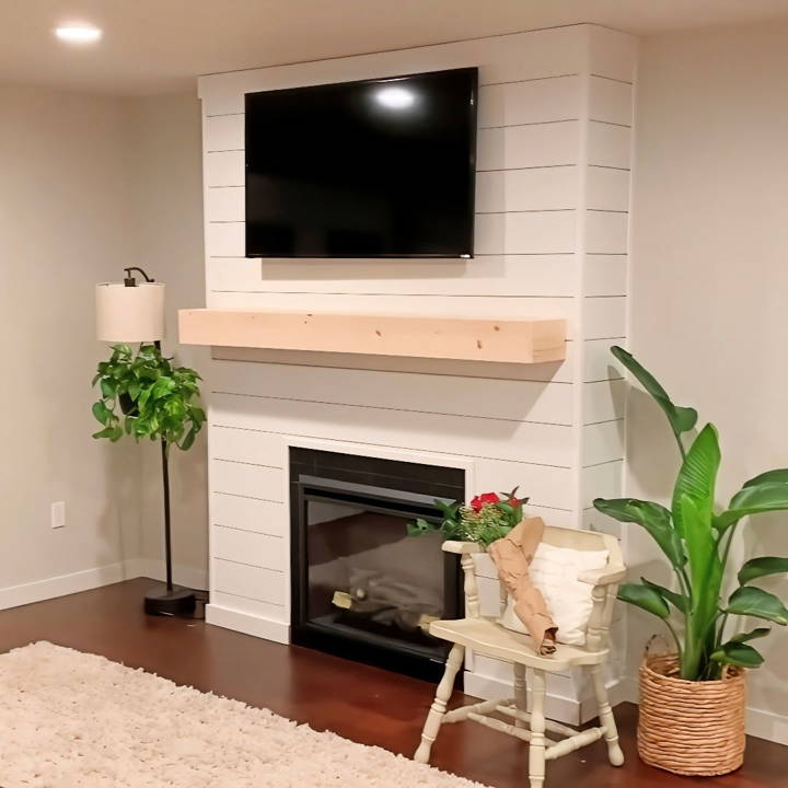 affordable diy shiplap fireplace