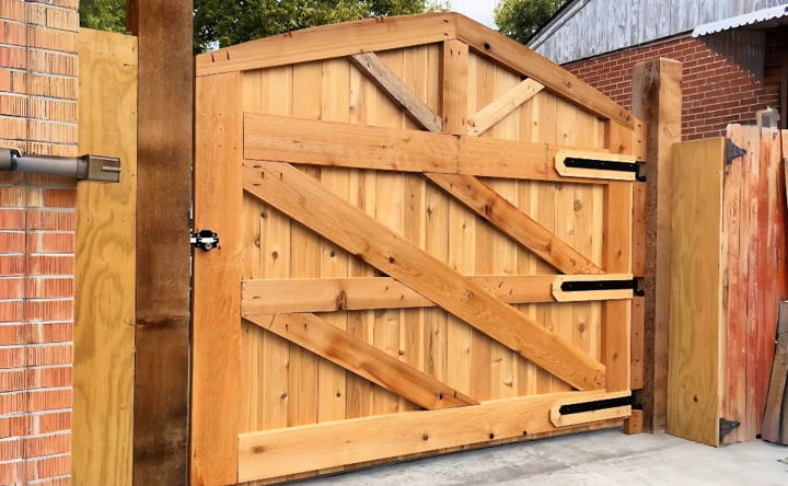 affordable diy wooden driveway gate