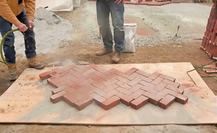 budget friendly diy brick patio