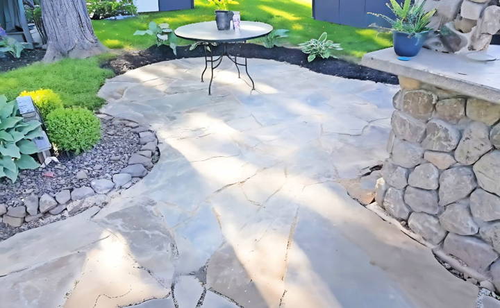 budget friendly diy flagstone patio