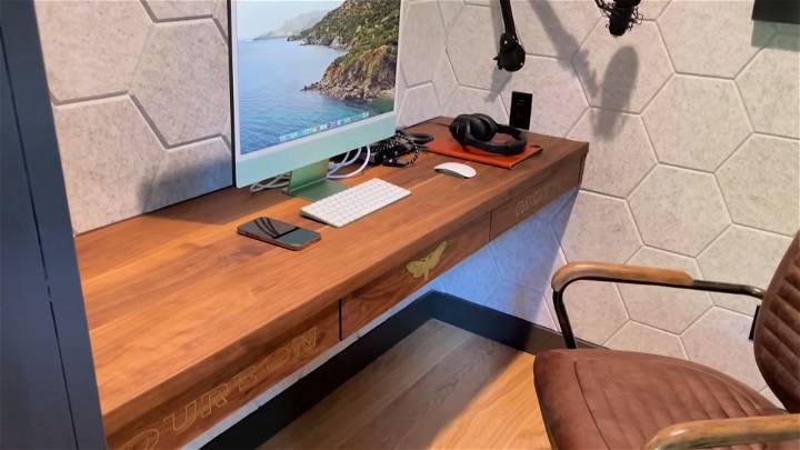 building a DIY floating desk