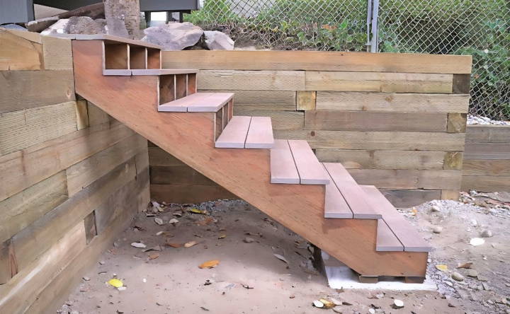 building a wooden staircase