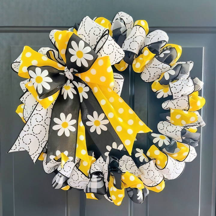 cool handmade ribbon wreath