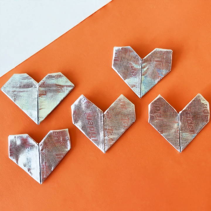 cute diy gum wrapper origami heart