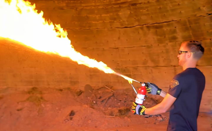 diy flamethrower using a fire extinguisher