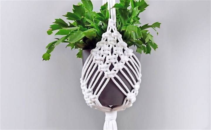 diy macrame plant hanger diamond design