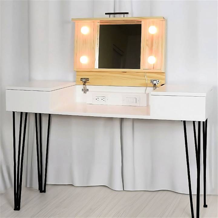 diy makeup vanity desk with storage