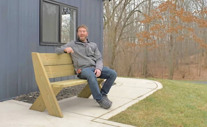 diy outdoor bench with back under $30