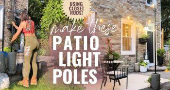 diy outdoor string light pole stand