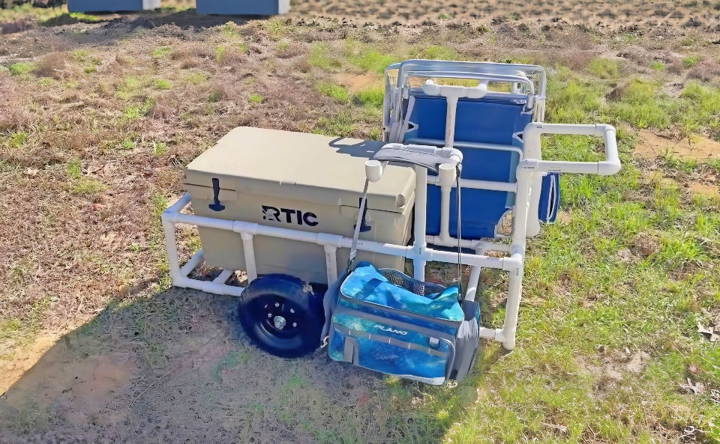 diy pvc pipe beach cart