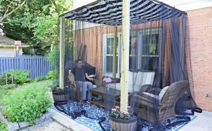 diy shade canopy with mosquito net