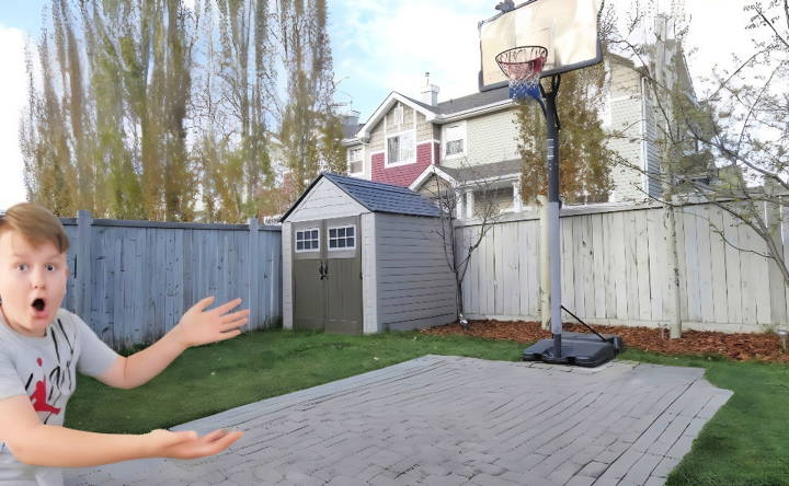 diy small backyard basketball court