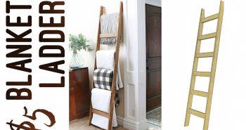 diy wooden blanket ladder