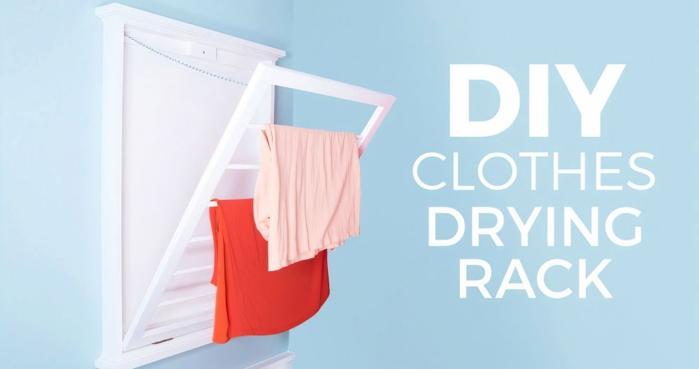 diy wooden clothes drying rack