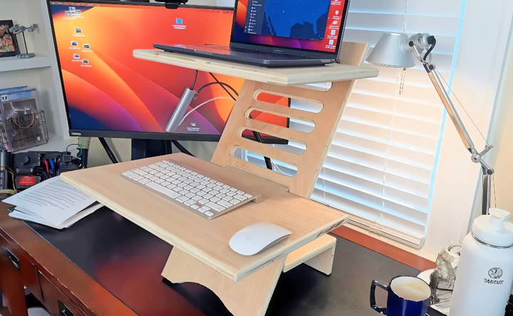 diy wooden standing desk converter