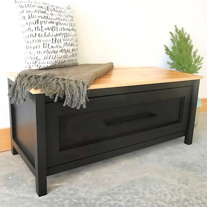 diy wooden storage bench with drawer