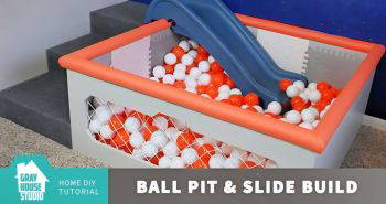 easy diy ball pit with a slide