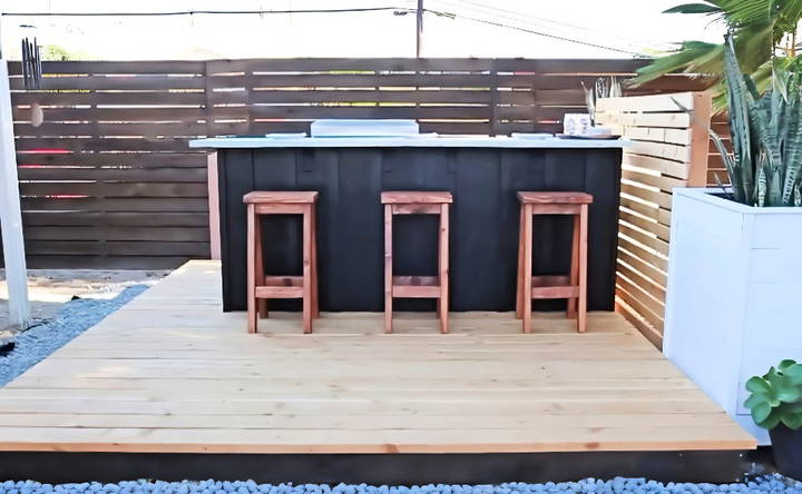 easy diy wooden bbq island and bar