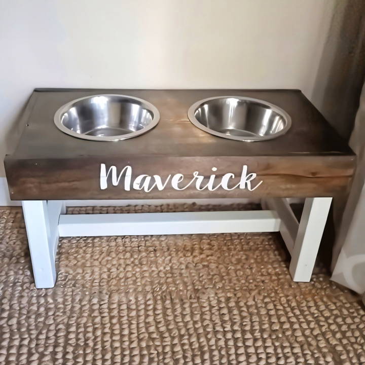 easy diy wooden dog bowl stand