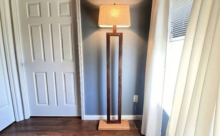 easy diy wooden floor lamp design