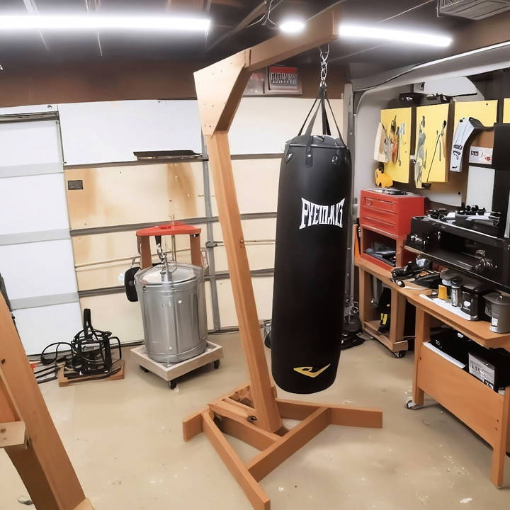 easy diy wooden punching bag stand