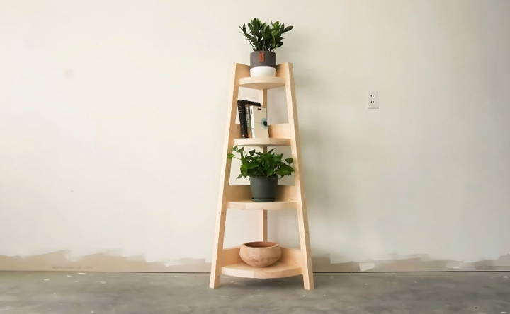 free corner shelf woodworking plan