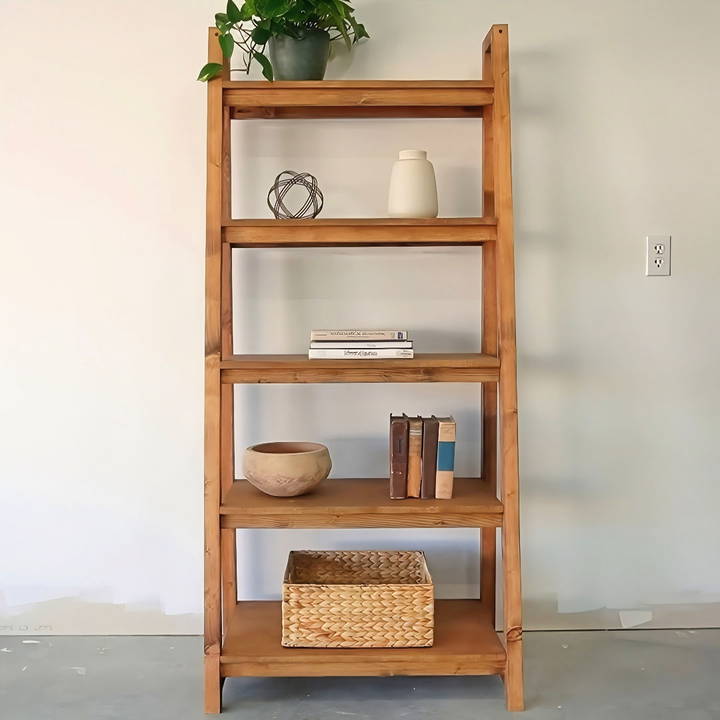 free ladder shelf woodworking plan