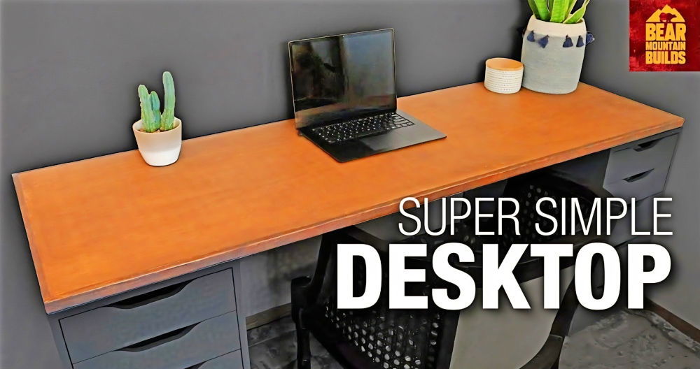 free plywood desktop woodworking plan