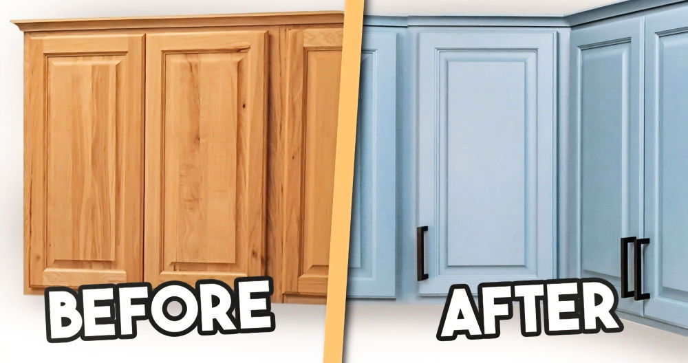 hand painted kitchen cabinets