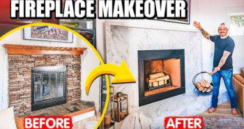 hideous stone fireplace transformation