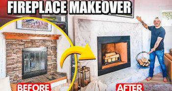 hideous stone fireplace transformation