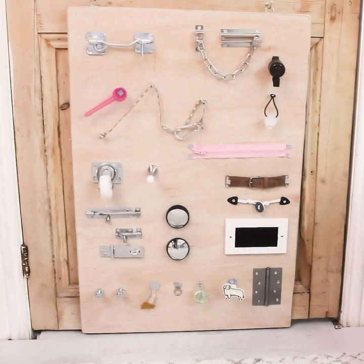 homemade baby busy board