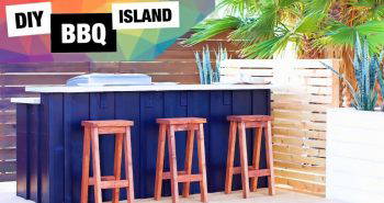 homemade bbq island and bar