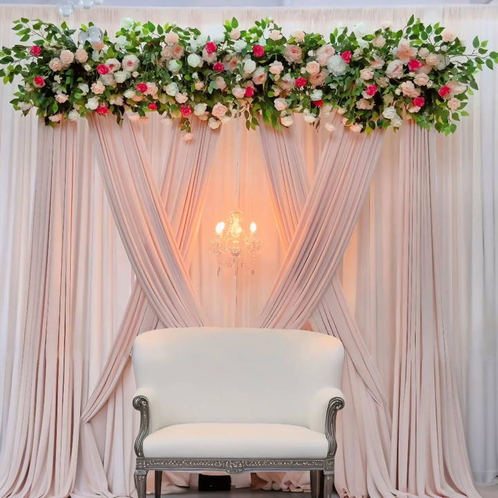 homemade floral wedding backdrop