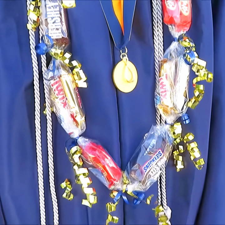 homemade graduation candy lei