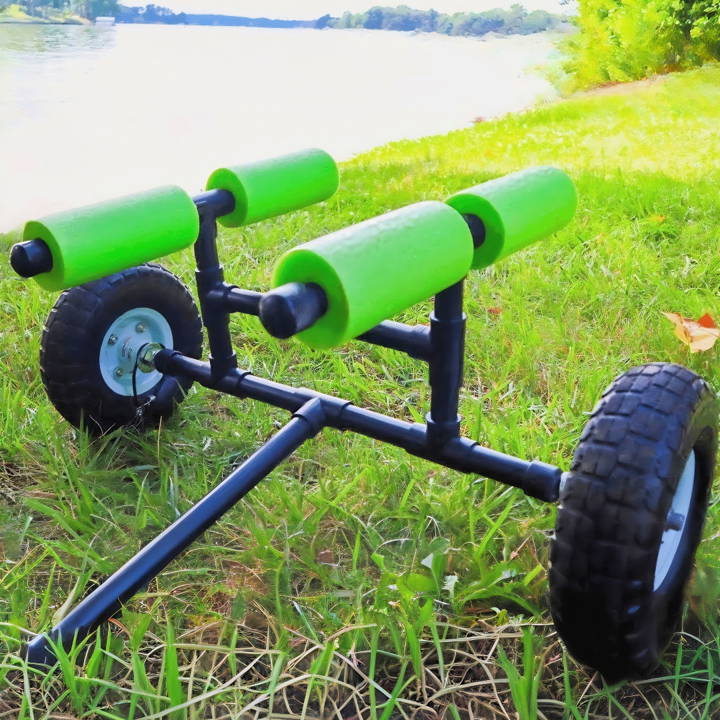 homemade pvc pipe kayak cart