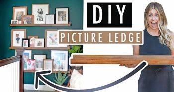 homemade wooden picture ledge