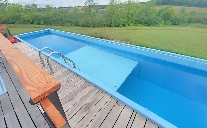 how to build a 40' shipping container pool