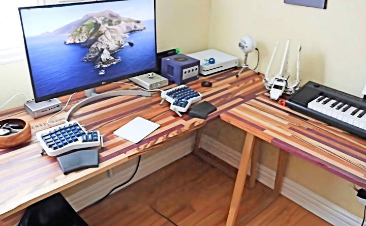 how to build a butcher block desk