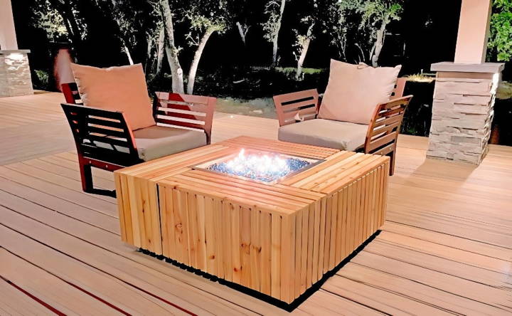 how to build a fire pit table at home