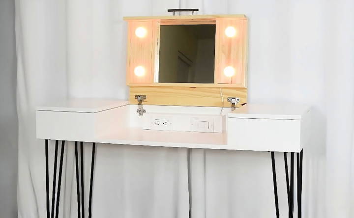 how to build a makeup vanity desk