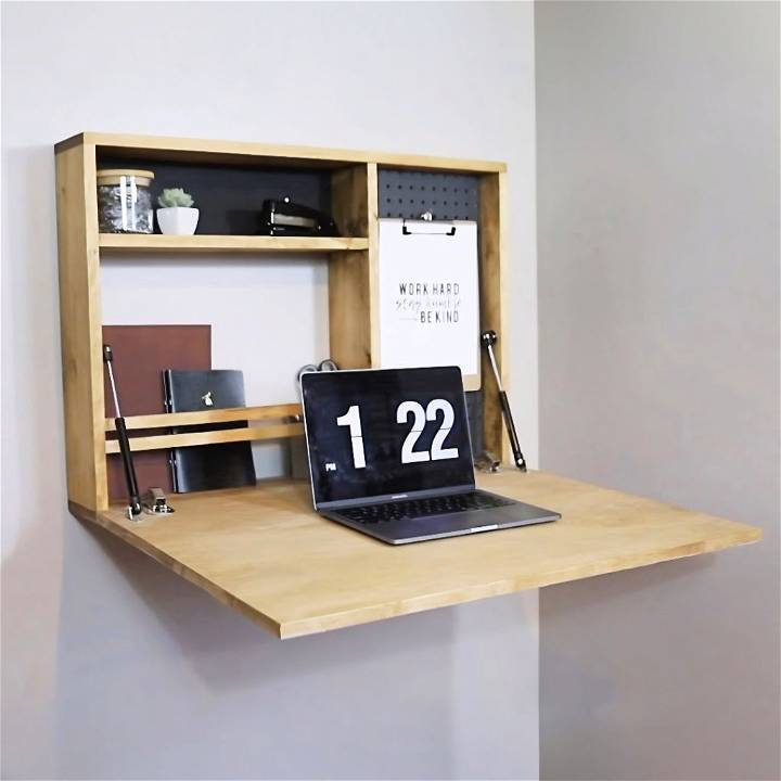 DIY Murphy Desk for Creating A Fold-Away Workspace