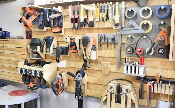 how to build a power tool storage rack