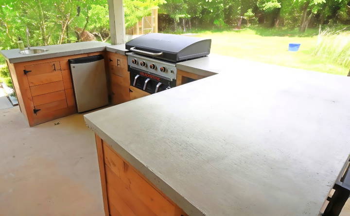 how to build outdoor concrete countertops