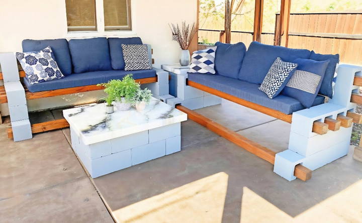 how to make a cinderblock bench