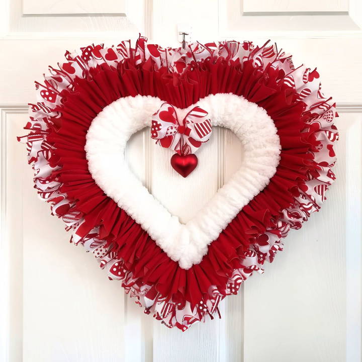 how to make a heart wreath for valentines day