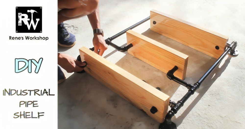 how to make an industrial pipe shelf