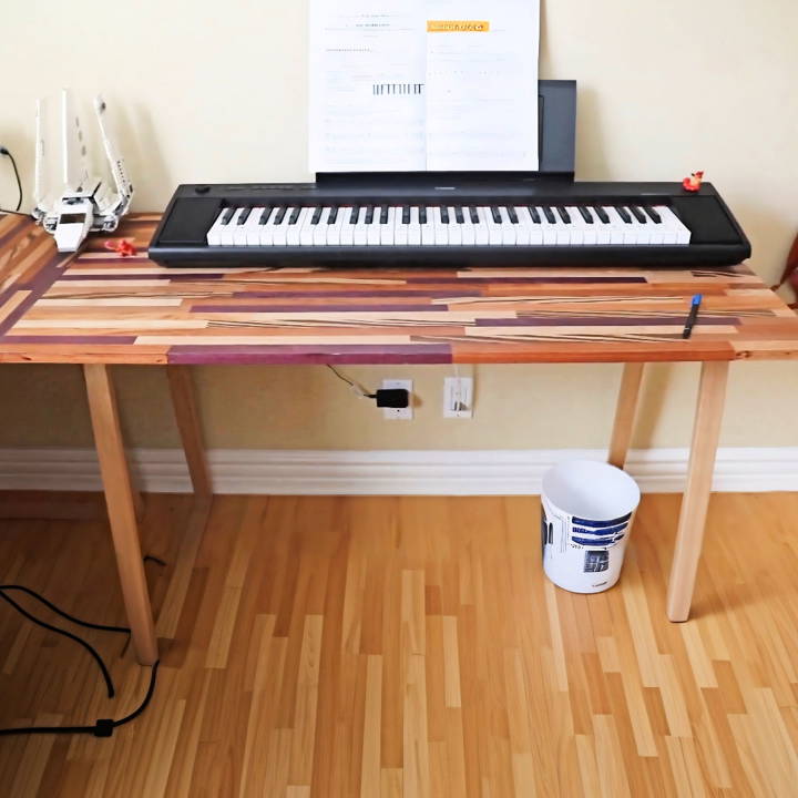 inexpensive diy butcher block desk