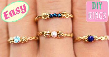 make dainty rings with beads and crystals